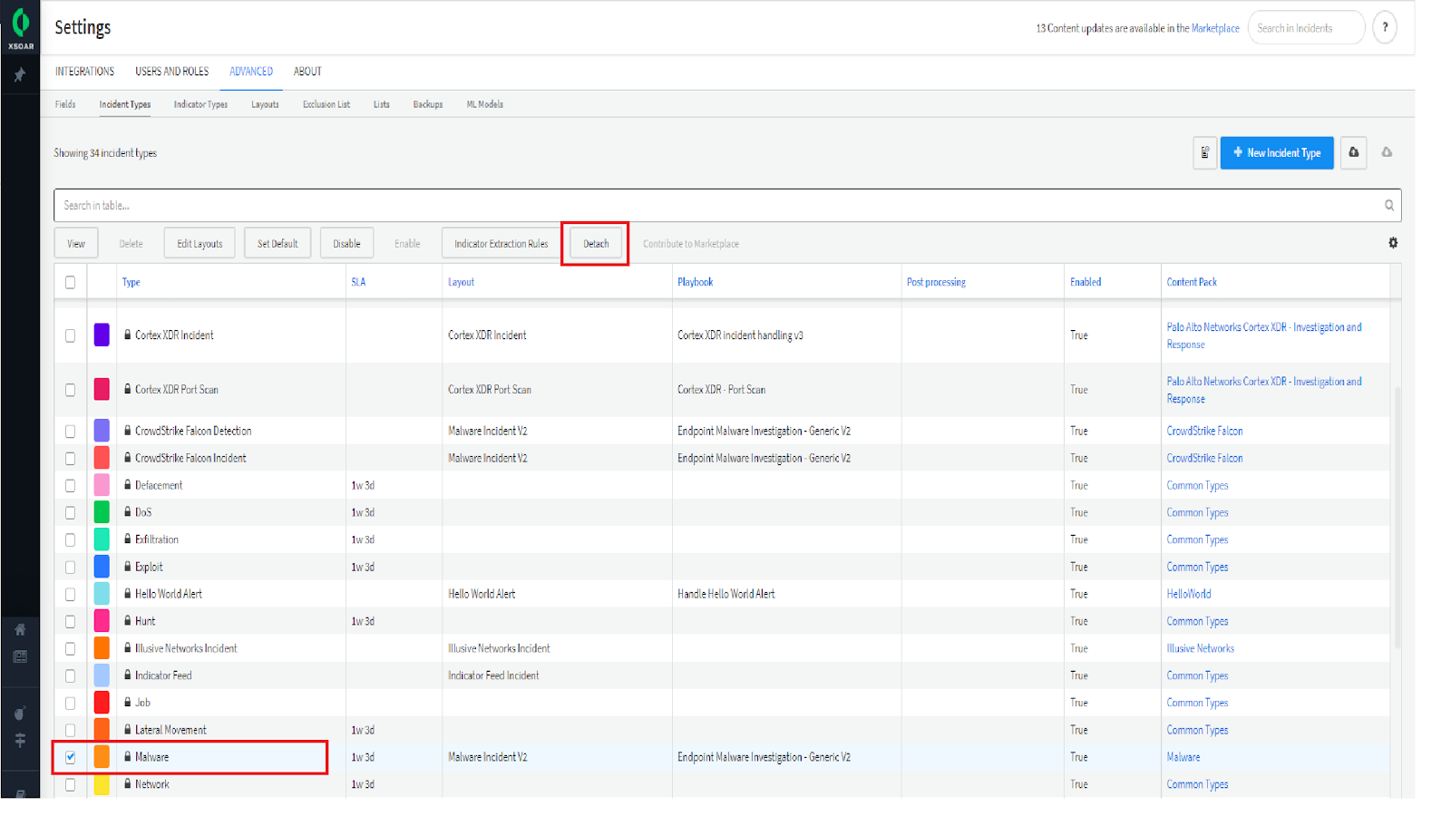 detach