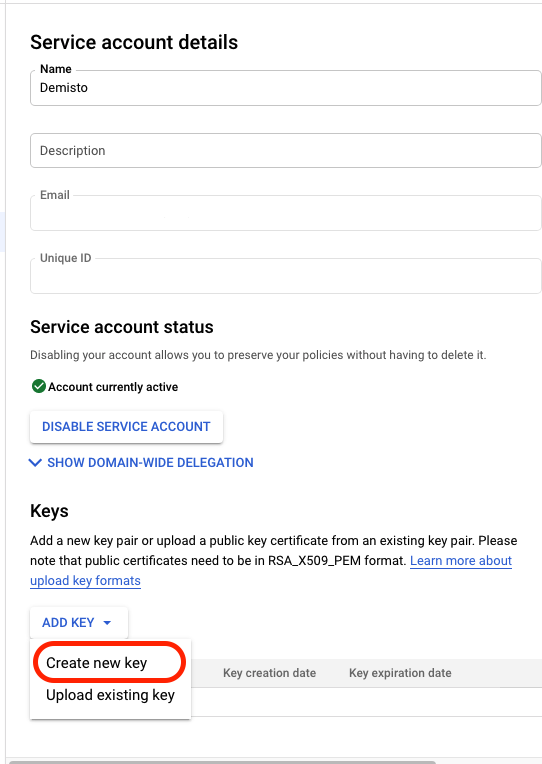 Setup Account